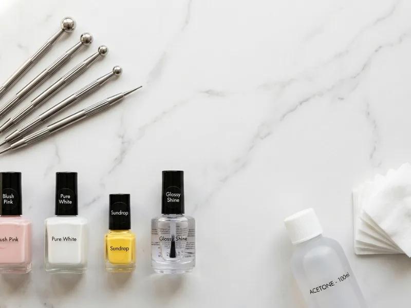 dotting tool nail art for beginners starter kit tools and polish flat lay