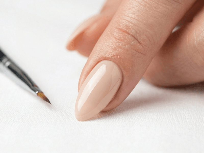 glass nails at home step by step applying clear gel top coat tutorial 2026