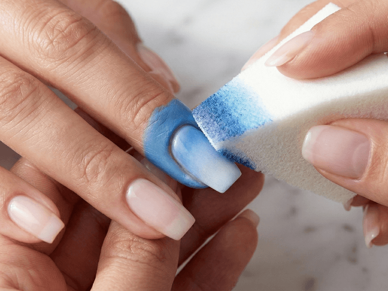 how to do ombre nails at home with sponge dabbing technique step by step