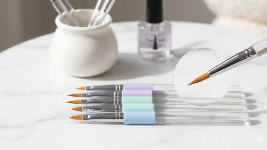 est nail art brushes for beginners, a wide variety of fine-tip synthetic brushes in soft pastels