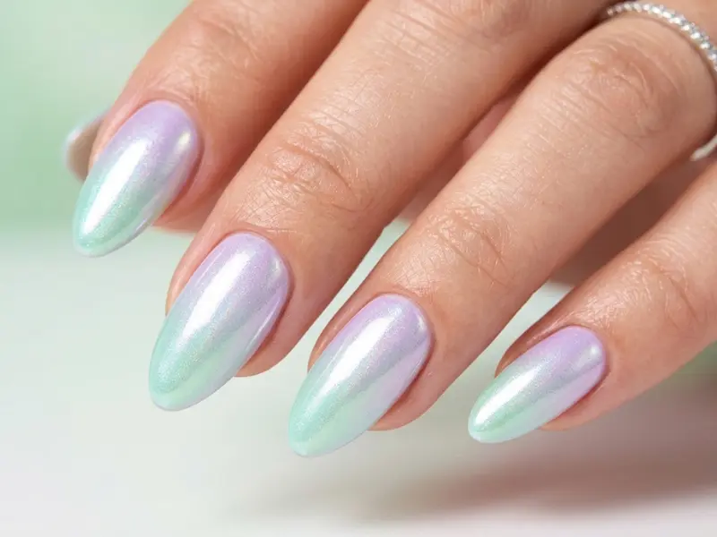 pearlescent chrome ombre finish, easy spring nail art designs 2026